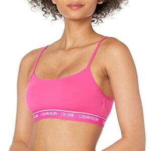 CK One Calvin Klein Hot Pink Sports Bra - Pink and White M